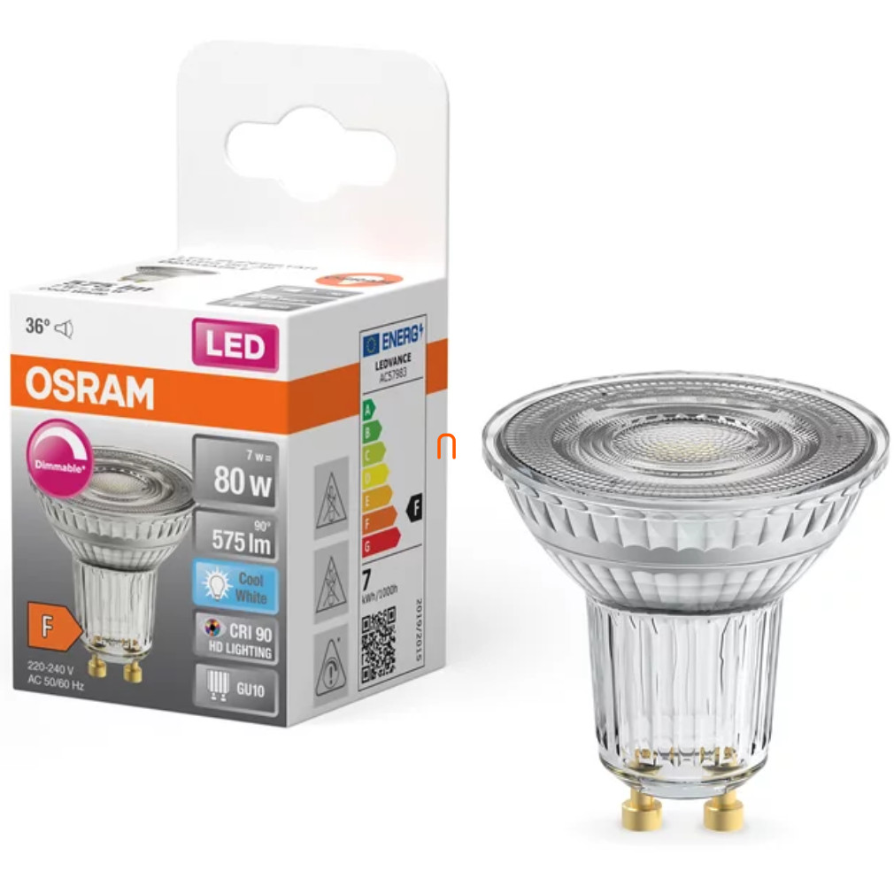 Osram GU10 LED SStar 8.3W 575lm 4000K alb rece, reglabil 36° - înlocuiește becul 80W