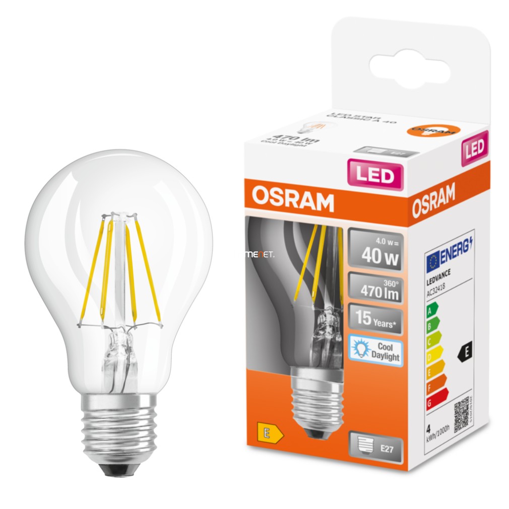 Osram E27 LED Star 4,5W 470lm 6500K lumina zilei 300° - înlocuire bec 40W