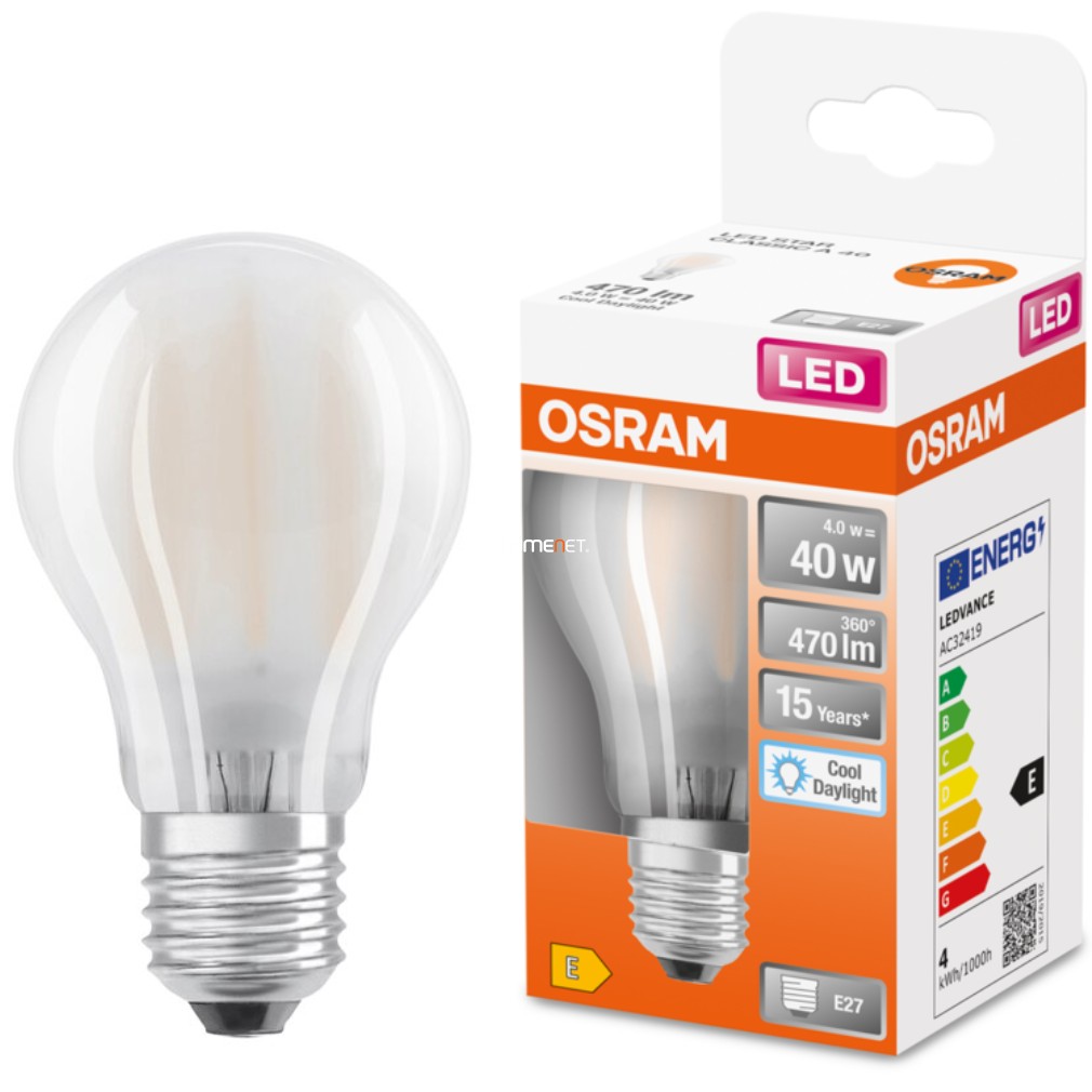 Osram E27 LED Star 4W 470lm 6500K lumina zilei 300° - înlocuire bec 40W