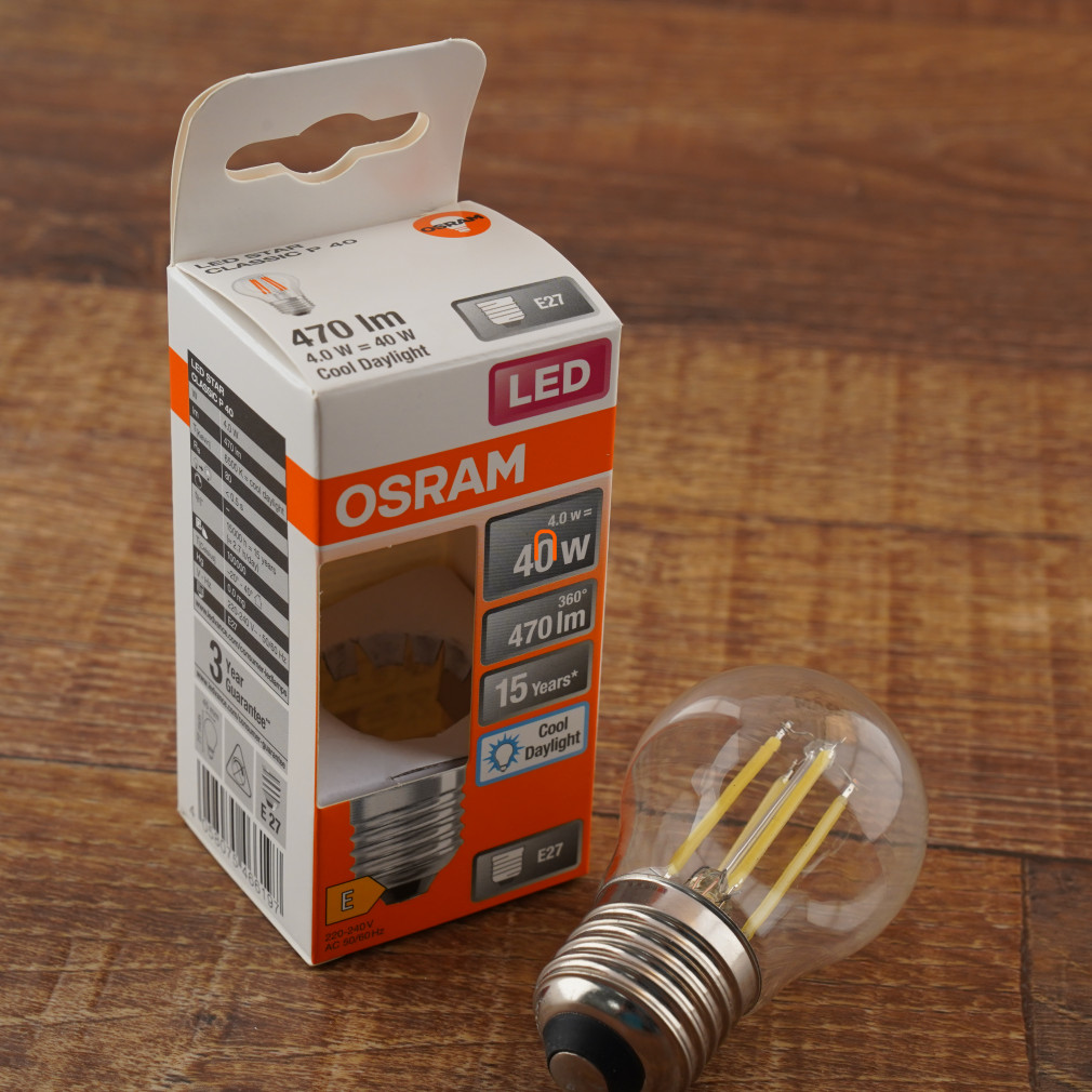 Osram E27 LED Star glob mic 4.5W 470lm 6500K lumina zilei 300° - înlocuire bec 40W