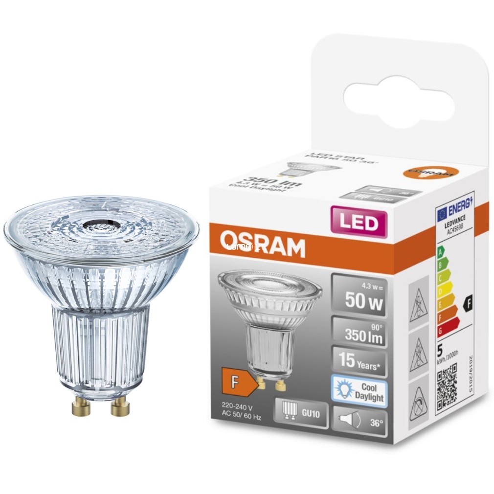 Osram GU10 LED Star 4,3W 350lm 6500K lumina zilei 36° - înlocuire bec 50W