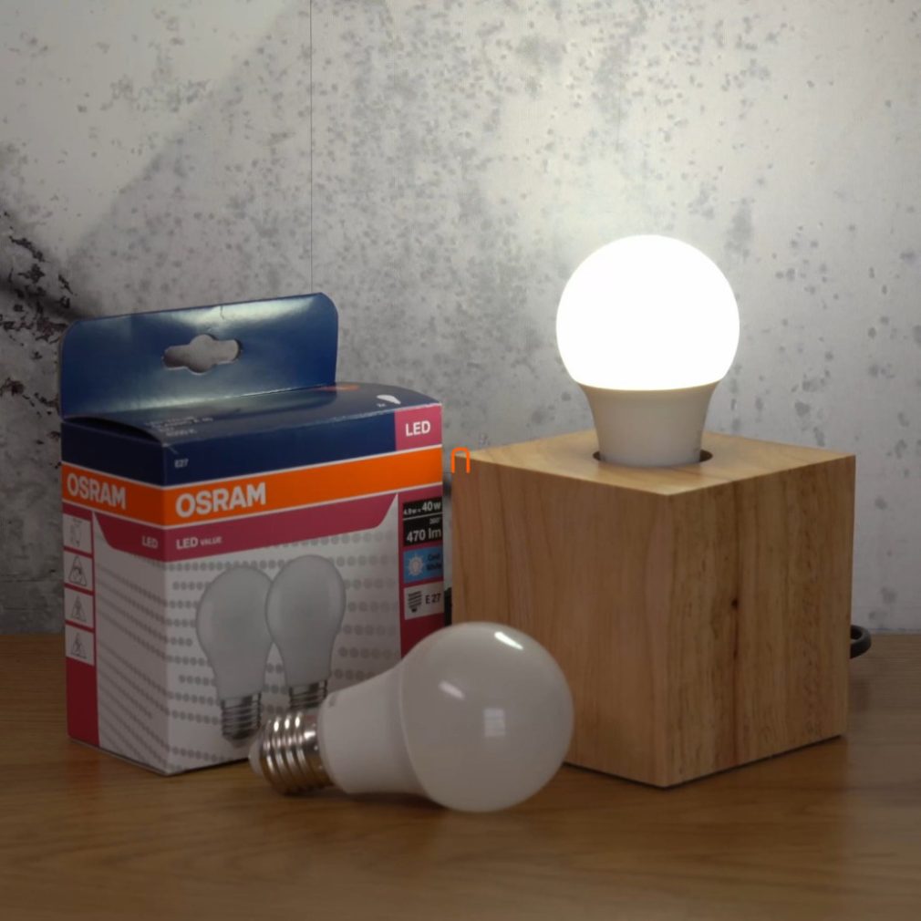 Osram E27 LED Value Classic 4,9W, 470 lm, 4000 K, înlocuiește becul de 40 W (2 bucăți)