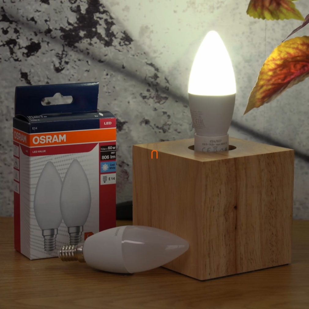 Osram E14 LED Value Classic beculeț 7,5W, 806 lm, 4000 K, înlocuiește becul incandescent de 60 W (2 bucăți)