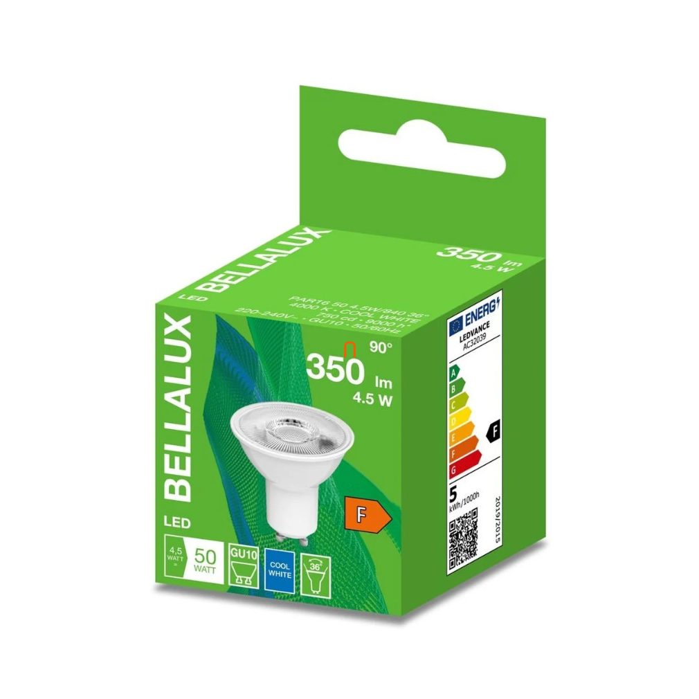 Bellalux GU10 LED 4,5W, 350lm, 4000K - înlocuiește becurile de 50 W
