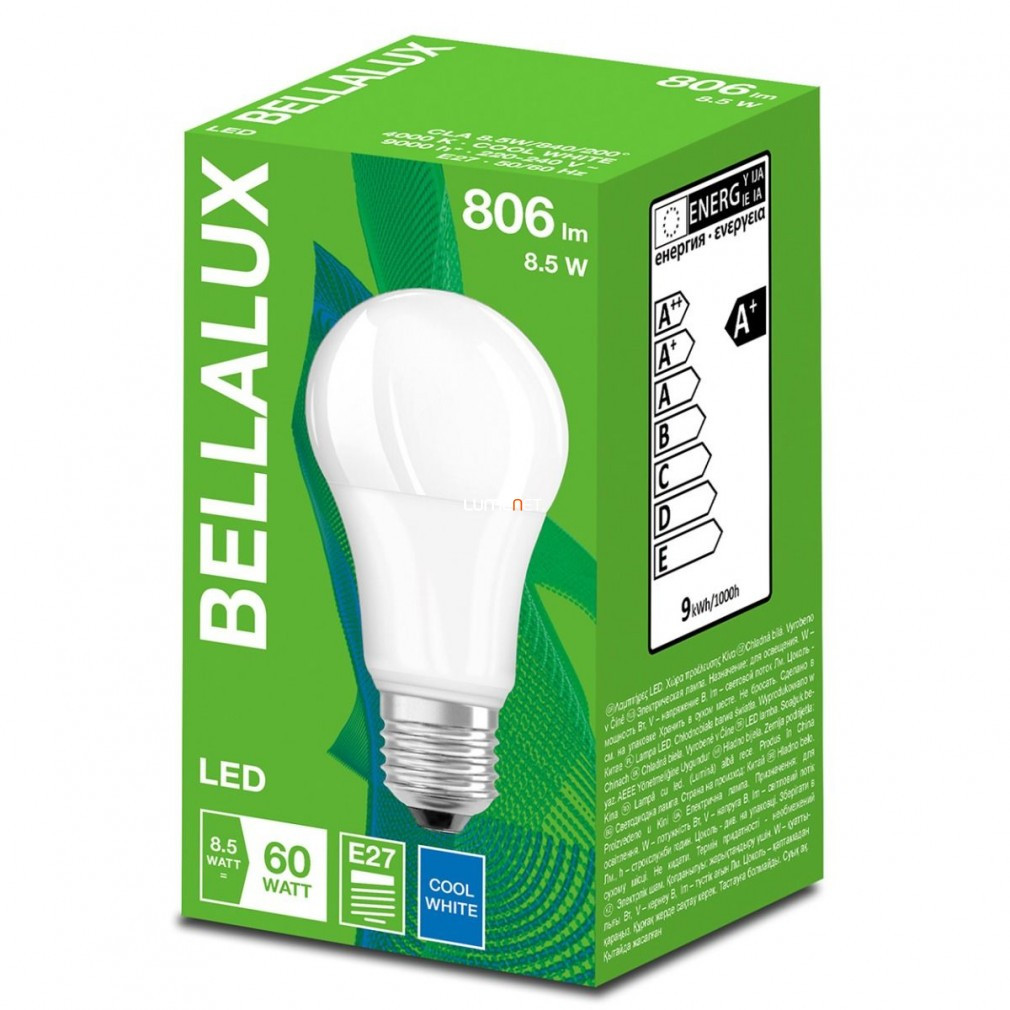 Bellalux CL A 60 8,5W/4000K E27 806lm LED - pentru înlocuirea becurilor de 60W