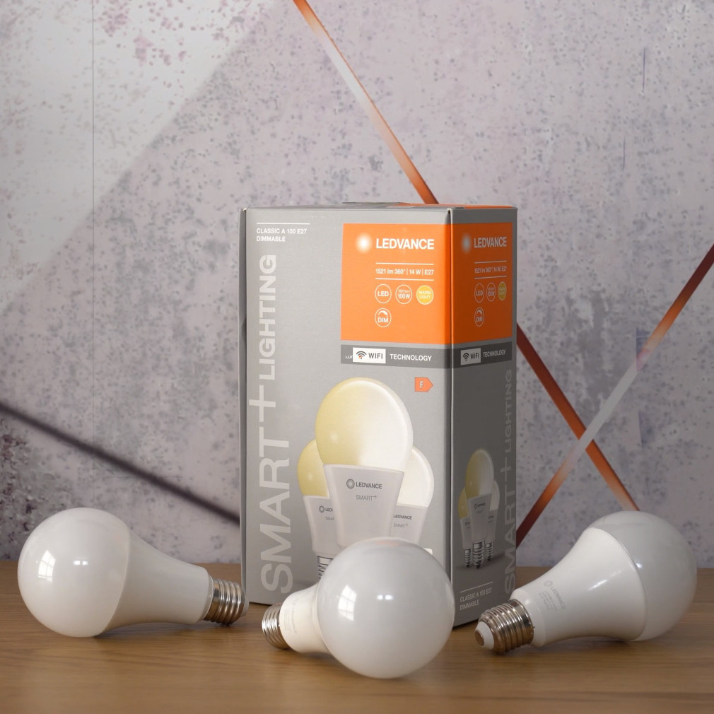 Ledvance Smart+ WIFI E27 LED 14W 1521lm 2700K alb cald 3 buc./cutie - înlocuiește becurile de 100W