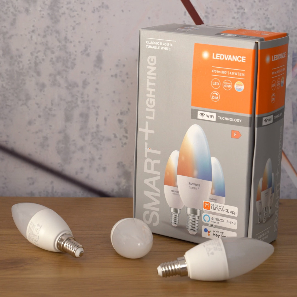 Ledvance Smart+ WIFI E14 LED 4,9W 470lm 2700-6500K TW 3db/cs - înlocuiește becul de 40W