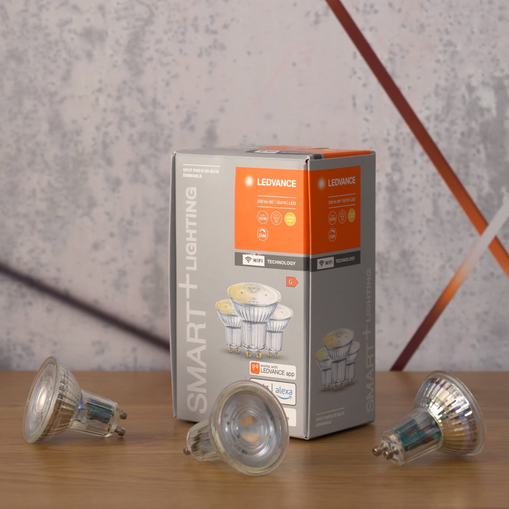 Ledvance Smart+ WIFI GU10 LED 4,9W 350lm 2700K alb cald 45° 3db/cs - înlocuiește becul de 40W
