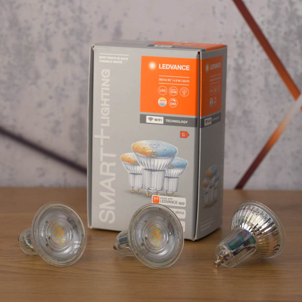 Ledvance Smart+ WIFI GU10 LED 4,9W 350lm 2700-6500K TW 45° 3db/cs - înlocuiește becul de 40W