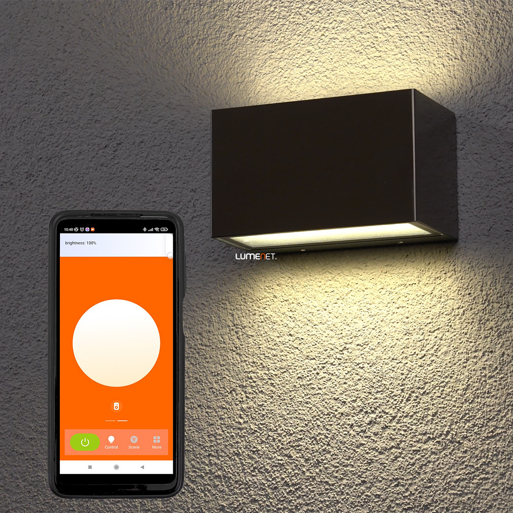 Ledvance Smart+ WIFI inteligent în aer liber de perete LED lumina 14W, oțel (Brick Wide RGBW)