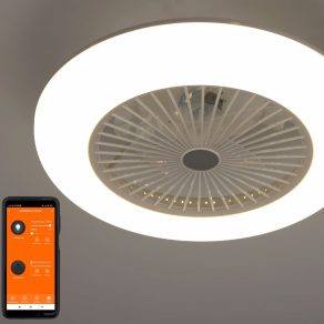   Lampă LED cu ventilator controlabil prin Wi-Fi Ledvance Smart+, albă, în ambalaj deschis