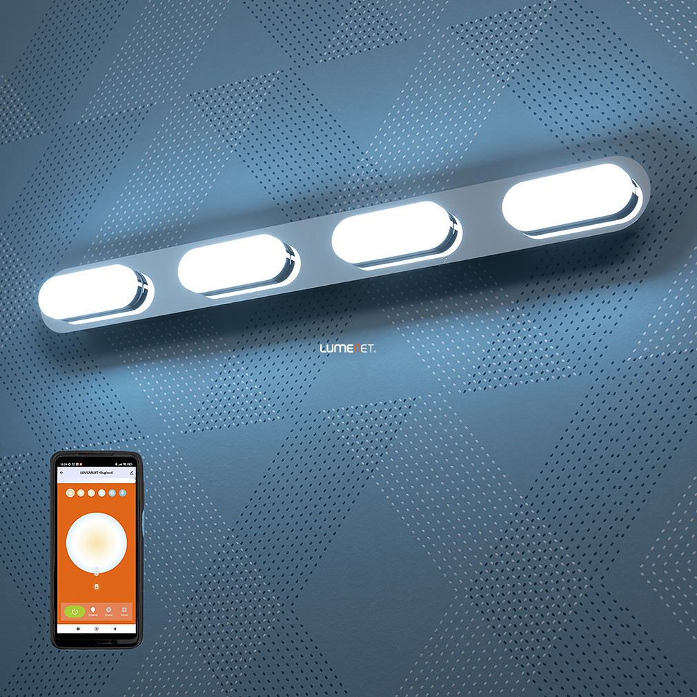 Ledvance Smart+ WIFI lampă LED inteligentă pentru baie, pentru montare pe perete, alb rece/alb cald, 27 W, crom (Orbis Wall Duplo)