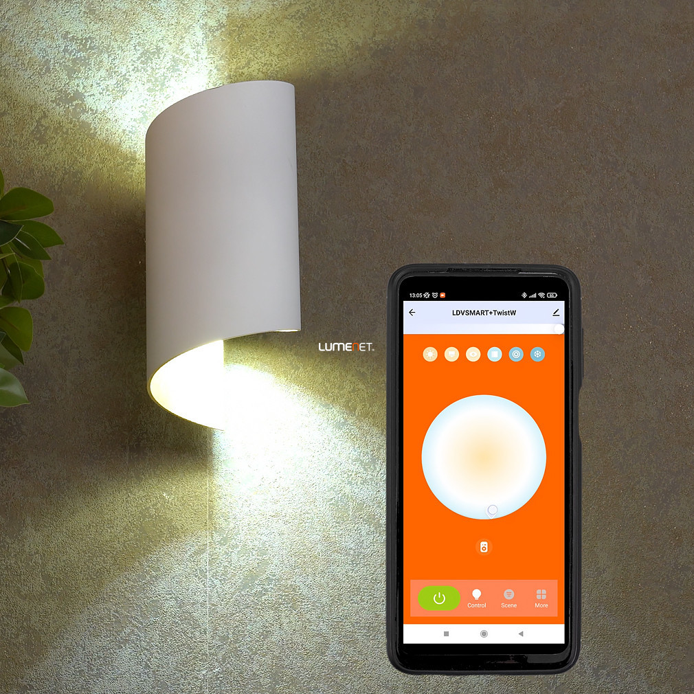 Ledvance Smart+ WIFI lampă LED inteligentă în formă de spirală pentru montare pe perete, alb rece/alb cald, 12 W, alb (Orbis Wall Twist)