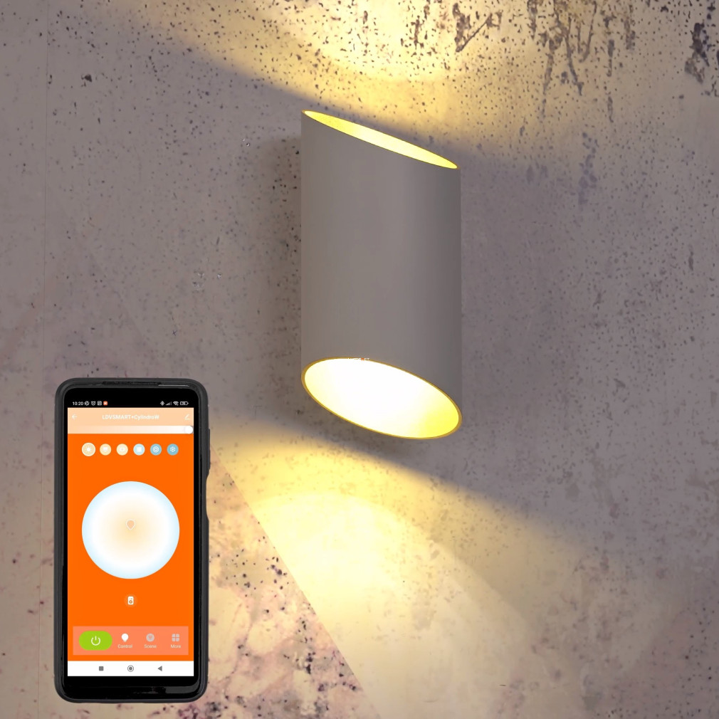 Ledvance Smart+ WIFI Orbis Cylindro lampă LED inteligentă de perete 20X12,7cm, culoare alb-auriu