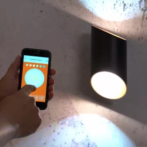   Ledvance Smart+ WIFI Orbis Cylindro lampă LED inteligentă montată pe perete 20X12,7 cm, negru și auriu