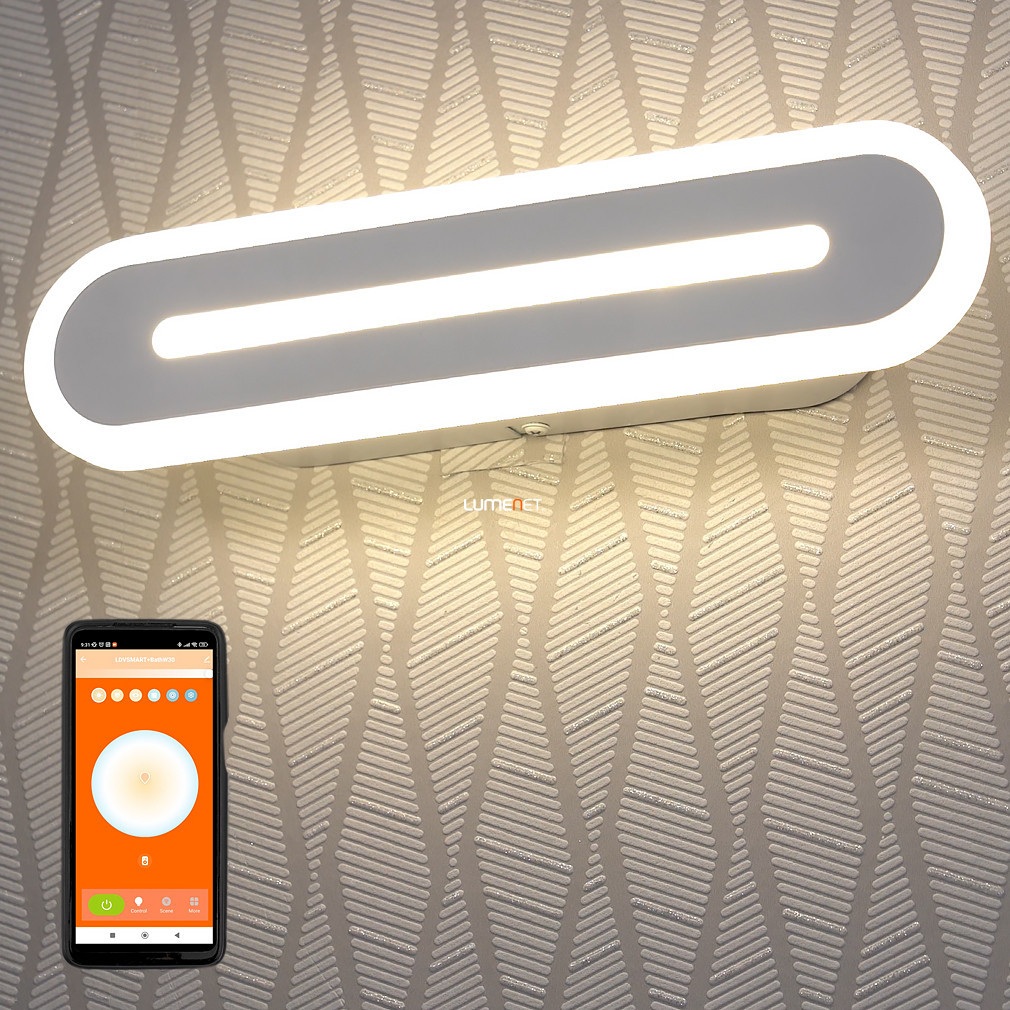 Ledvance Smart+ WIFI lampă LED inteligentă pentru baie, pentru montare pe perete, alb rece/alb cald, 13 W, alb (Orbis Wall Bath)