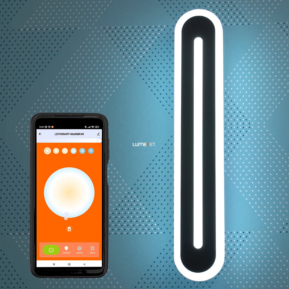 Ledvance Smart+ WIFI lampă LED inteligentă pentru baie, pentru montare pe perete, alb rece/alb cald, 17 W, negru (Orbis Wall Bath)