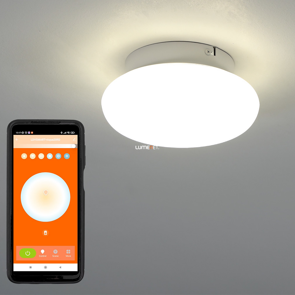 Ledvance Smart+ WIFI smart wall LED light pentru baie, alb rece/cald, 12 W, 20 cm (Orbis Wall Aqua Round)