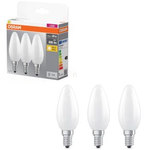   Lumină LED Osram E14, 5,9 W, 806 lm, 2700 K, alb cald, sticlă opală - înlocuiește becul de 60 W, 3 bucăți - Soclu Classic B