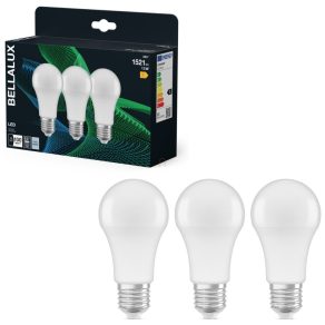   Bellalux E27 LED, 13 W, 1521 lm, 4000 K, alb rece, plastic opal - înlocuiește un bec standard de 100 W, set de 3 - Classic A