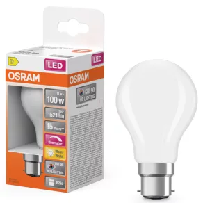   Osram B22d LED 11W, 1521 lm, 2700 K, alb cald, cu intensitate reglabilă, sticlă opală - înlocuiește becul de 100 W - Superstar+ Classic A