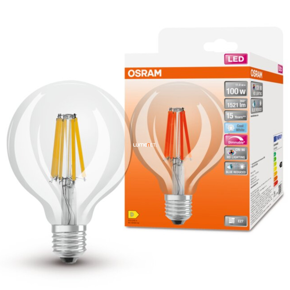 Osram E27 LED SStar+ glob mare 11W 1521lm 4000K alb rece, reglabil 300° - înlocuiește becul 100W