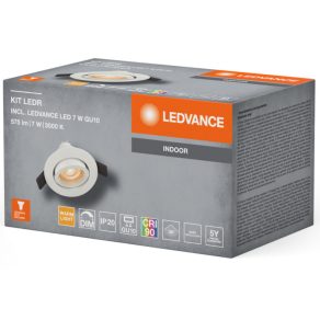   Ledvance Kit LEDr spot încastrat, GU10, 8,3 W, CRI90, 3000 K, DIM