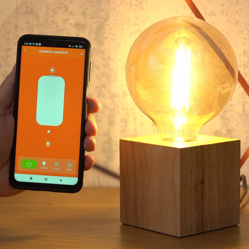 Ledvance Smart+ WIFI Globe124 filament LED E27, 6W, 680lm, 2500K, auriu