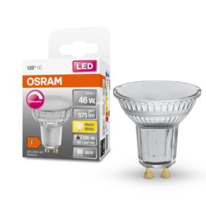   Osram GU10 LED SStar+ 6W 575lm 2700K alb cald, reglabil 120° - înlocuiește becul de 46W
