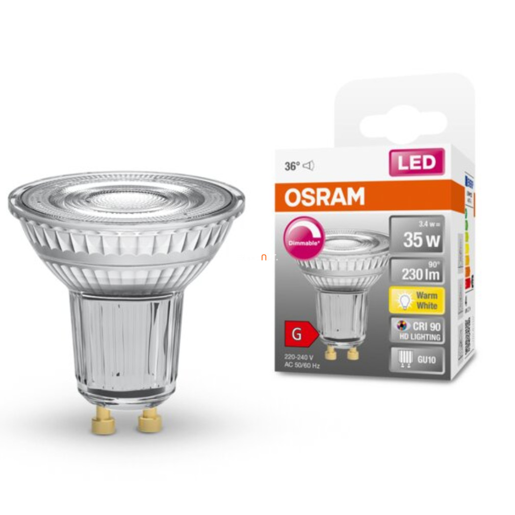 Osram GU10 LED SStar+ 6.7W 575lm 4000K alb rece, reglabil 120° - înlocuiește becul de 46W