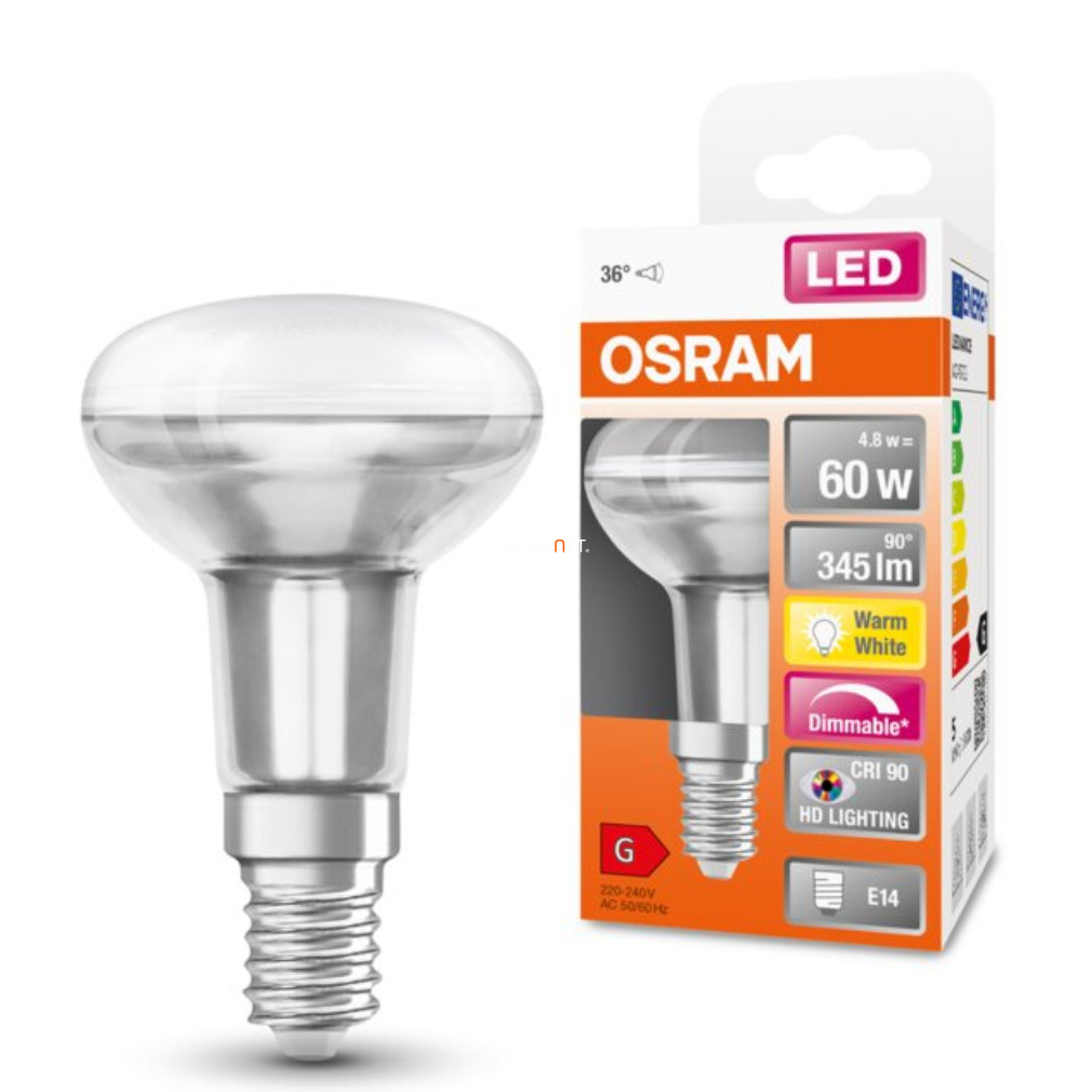 Osram E14 R50 LED SStar+ 4.8W 345lm 2700K alb cald, reglabil 36° - înlocuiește becul de 60W