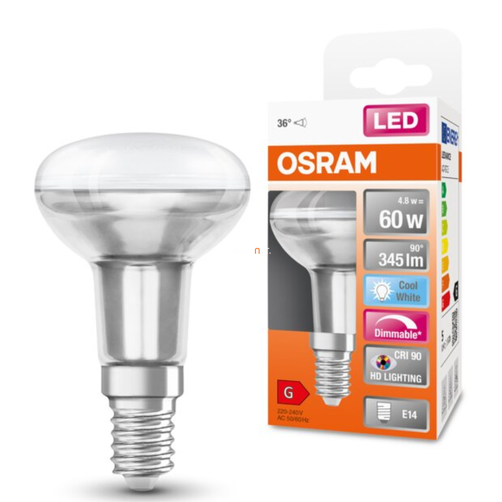 Osram E14 R50 LED SStar+ 4.8W 345lm 4000K alb rece, reglabil 36° - înlocuiește becul de 60W