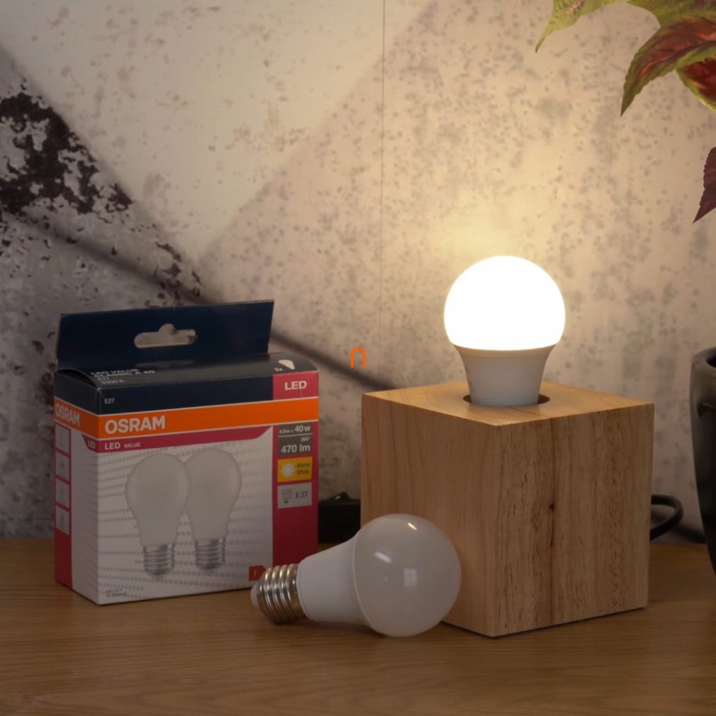 Osram E27 LED Value Classic 4,9W, 470 lm, 3000 K, înlocuiește becul de 40 W (2 bucăți)