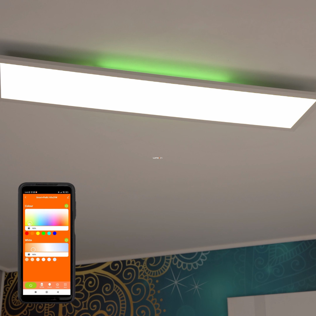 Ledvance Smart+ WIFI Planon Plus Backlight panou LED inteligent pentru tavan 100X25cm, alb