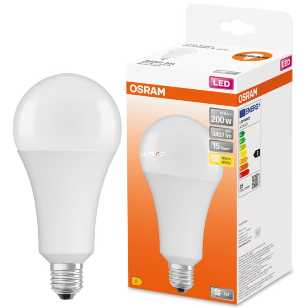 Osram E27 LED Star 24.9W 3452lm 2700K alb cald 200° - înlocuire bec 200W