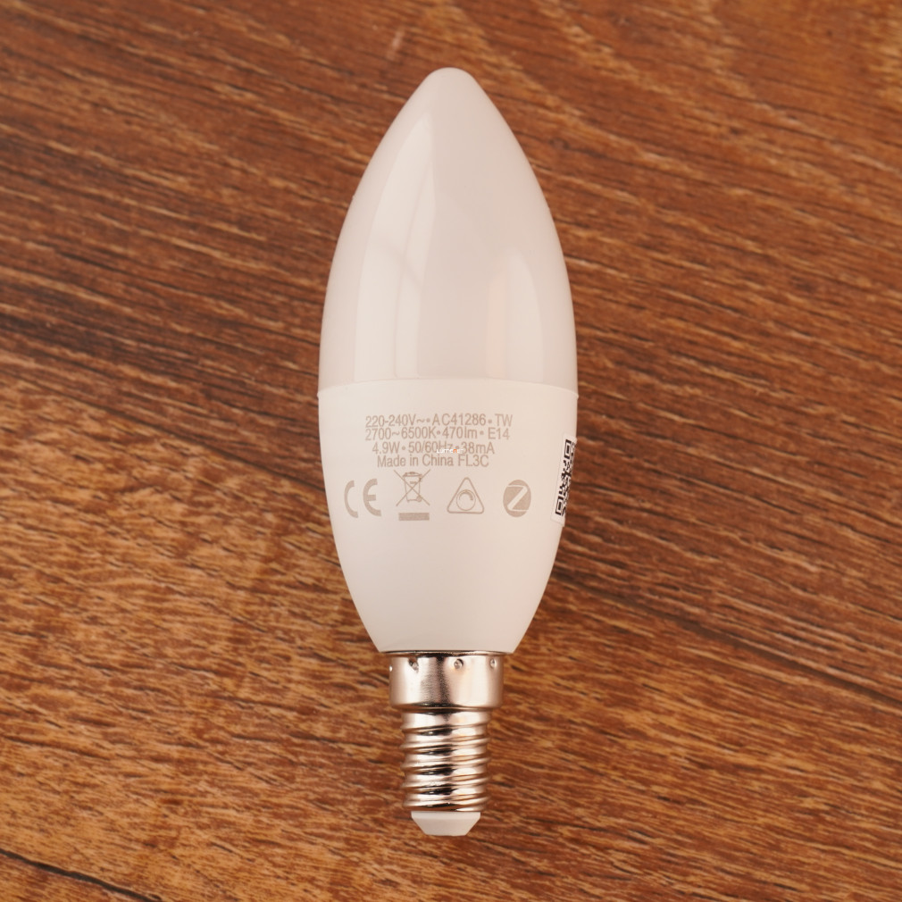 Ledvance Smart+ ZigBee E14 LED, 4.9 W, alb rece/ alb cald, 470 lm, opal, opal (Classic)