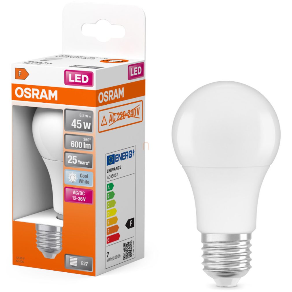 Osram E27 LED 6,5W, 600 lm, 4000 K, alb rece, plastic opal - înlocuiește becul normal de 40 W - Superstar+ Classic A