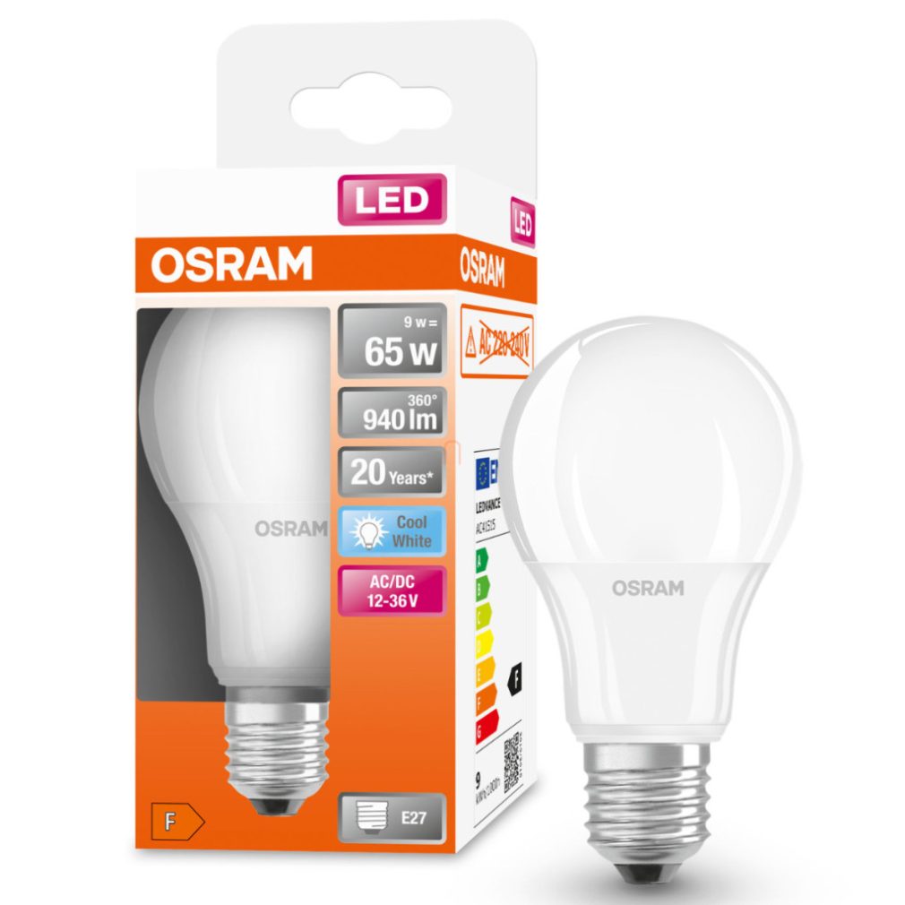 Osram E27 LED 9W, 940 lm, 4000 K, alb rece, plastic opal - înlocuiește becul normal de 60 W - Superstar+ Classic A