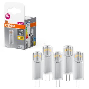   Osram G4 LED cu soclu cu pini, 1,8 W, 200 lm, 2700 K, alb cald, aluminiu, plastic - înlocuiește becul de 20 W, 5 bucăți, 5 bucăți - Soclu special cu pini transparent