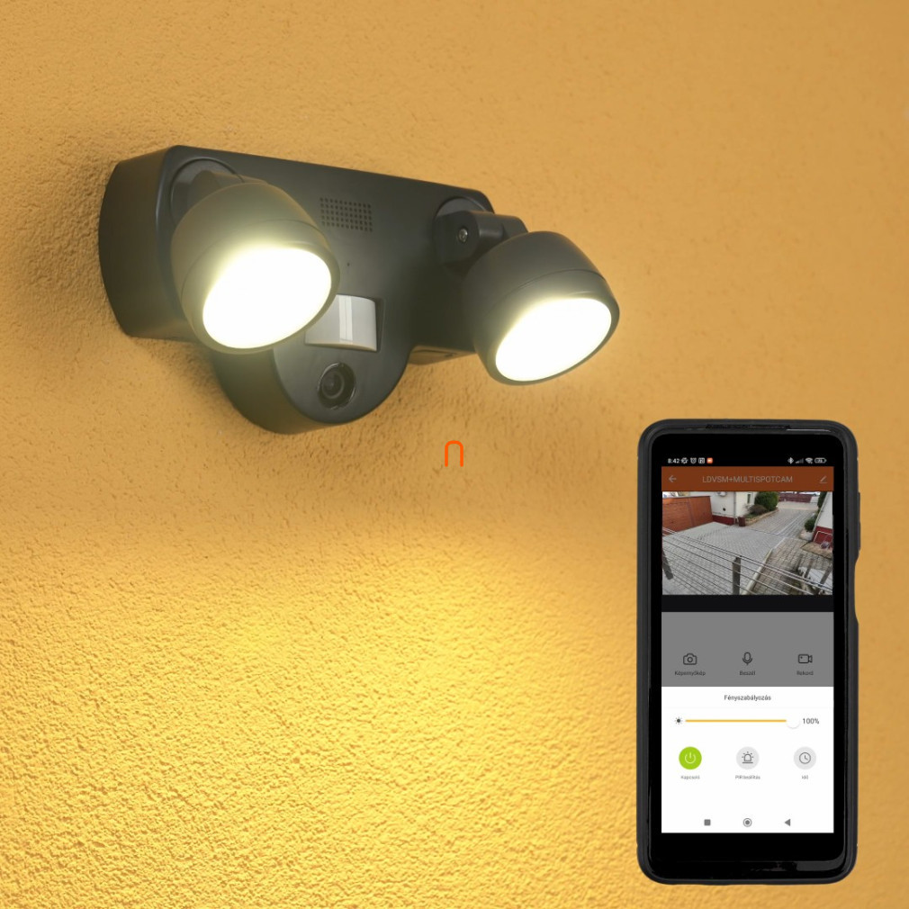 Ledvance Smart+ WIFI lampă LED cu cameră exterioară și senzor de mișcare, 16 W, cu două brațe