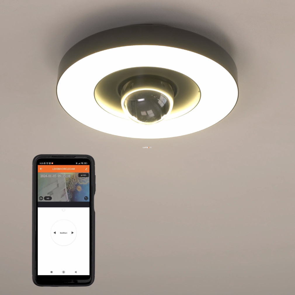 Ledvance Smart+ WIFI cameră exterioară cu LED rotund și senzor de mișcare, 22 W