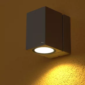   Lampă de perete pentru exterior Ledvance cu cap înclinabil, argintiu (Classic Cube)