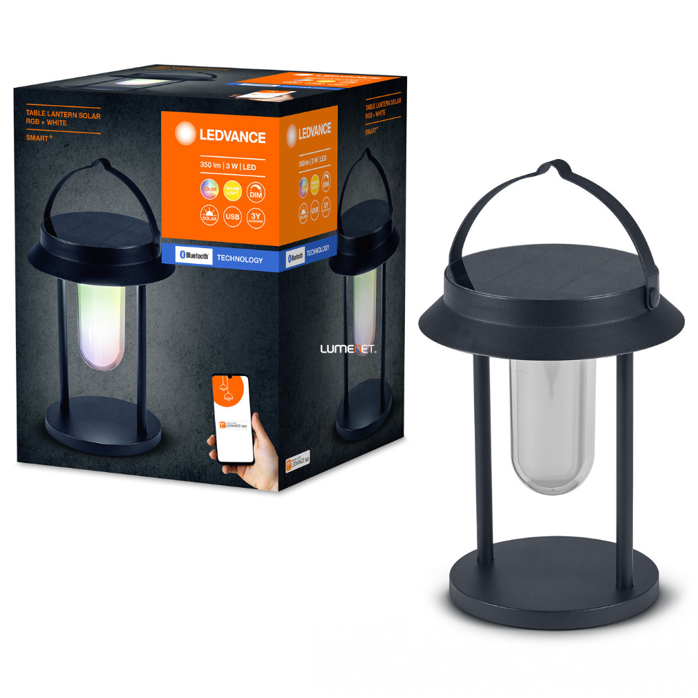 Ledvance Smart+ Bluetooth Solar Table Lantern Multicolor Smart în aer liber Solar LED lampă de masă / lampă