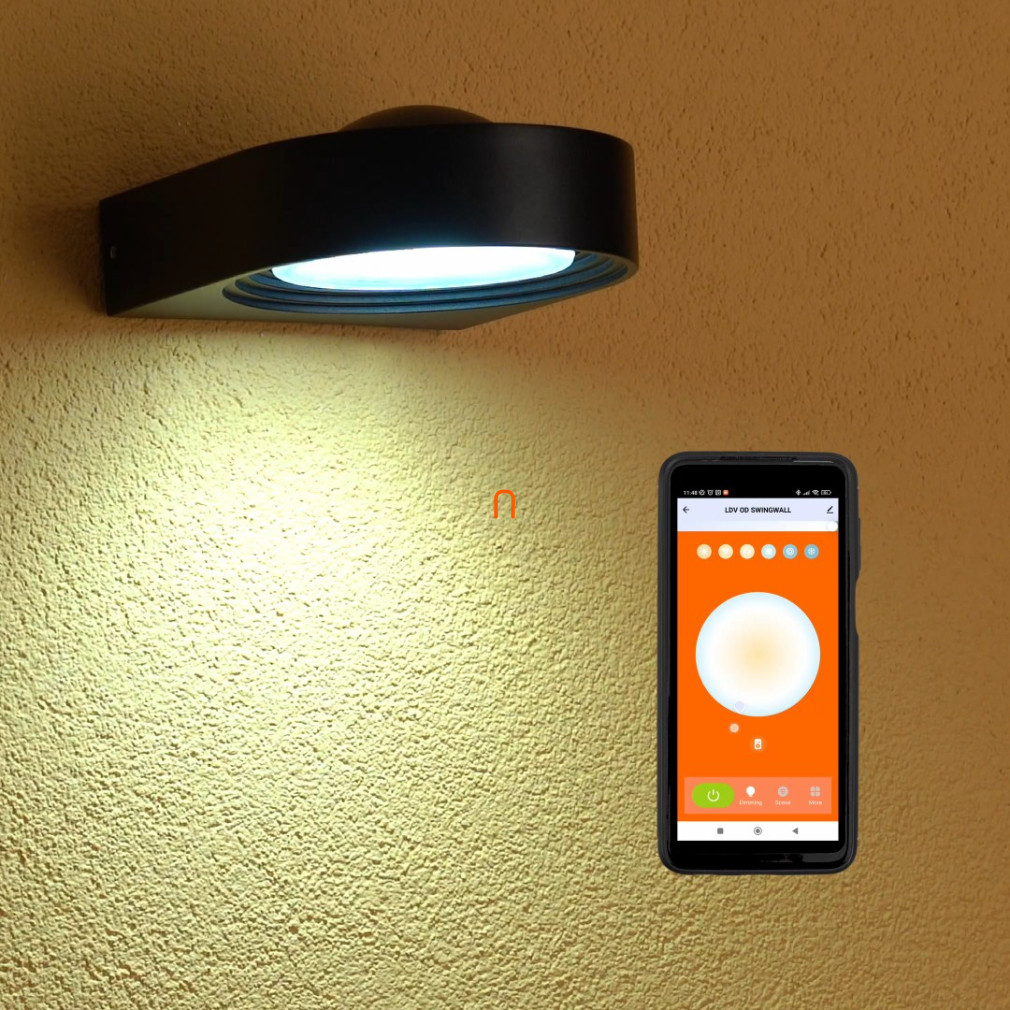 Ledvance Smart+ WIFI în aer liber inteligent perete LED lumina inclinabil, 6,7 W