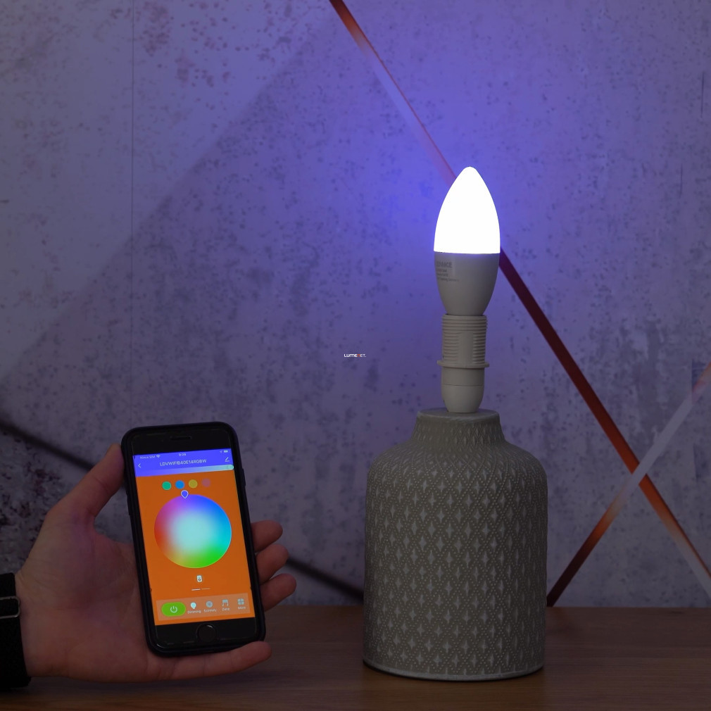 Ledvance Smart+ WIFI E14 LED, 4,9 W, RGBW, 470 lm, opal (Classic Multicolor)