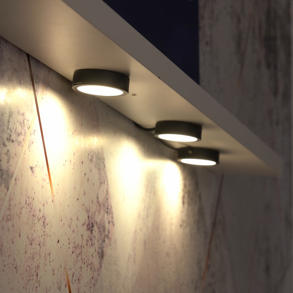 Ledvance LED lampă pentru mobilă, 3 W, alb cald, negru, 3 bucăți (230 V)