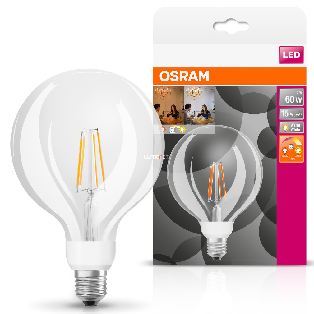 Osram Led Star+ Globe E27 LED 6.5W 806lm 2200-2700K reglabil - înlocuiește becul de 60W