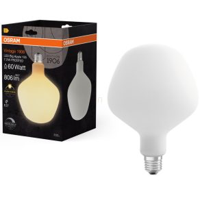   Osram E27 LED Vintage, 7,3 W, 806 lm, 2700 K, alb cald, cu intensitate reglabilă, sticlă opală - înlocuiește becul de 60 W - Vintage 1906 DIM Classic A Apple 135