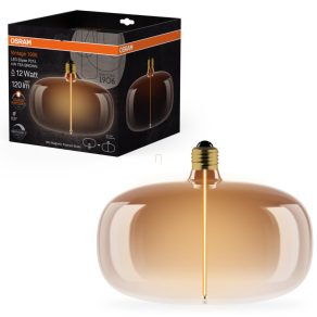   Osram E27 LED filament magnetic, 4W, 120 lm, 1800 K, lumină de lumânare, reglabil, sticlă maro - înlocuiește becul de 10 W - Magnetic Vintage dim Classic