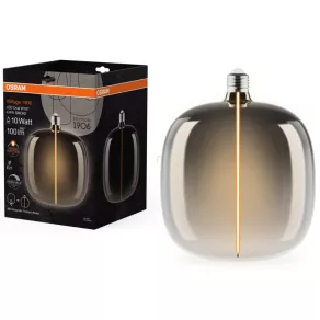   Osram E27 LED 4,8 W, 100 lm, 1800 K, lumină de lumânare, reglabilă, sticlă fumurie – în locul unui bec de 10 W – Magnetic Vintage dim Classic Oval W187 Smoke filament